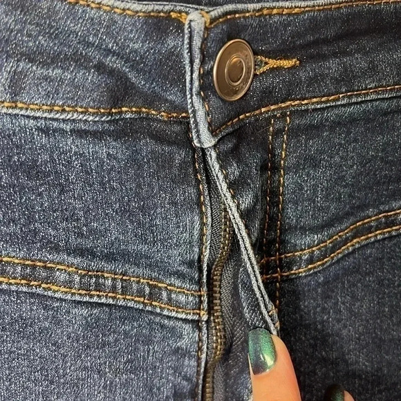 Modcloth Karaoke Seamstress Stretch Mini Denim Skirt Size 16 - Picture 6 of 10